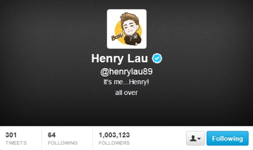 Henry 推特關注者破百萬