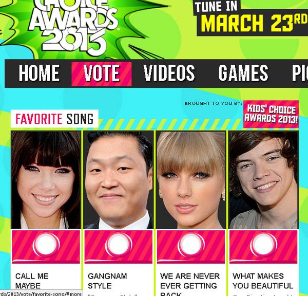 PSY 入圍 Kids Choice Awards