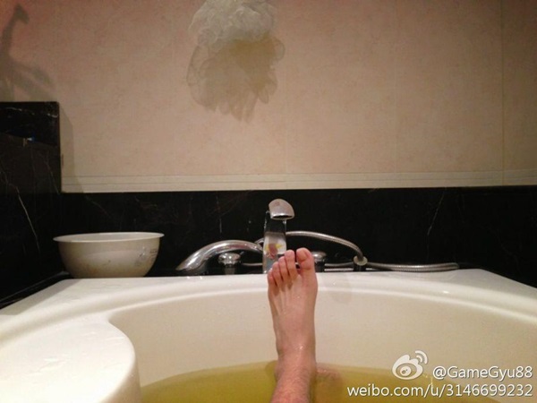 圭賢的泡澡認證照
