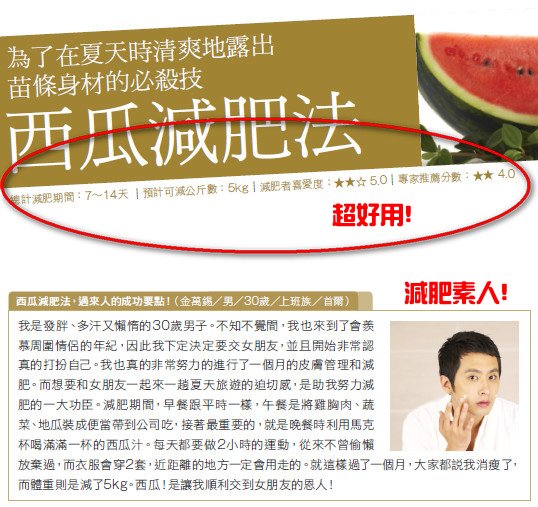 西瓜減肥法(圖一) 西瓜減肥法(圖一)