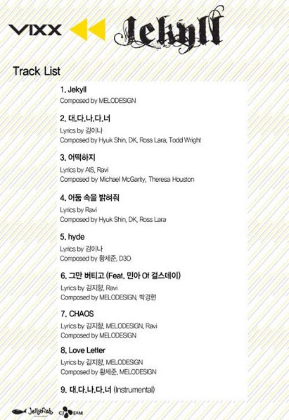 VIXX "Jekyll" 曲目列表