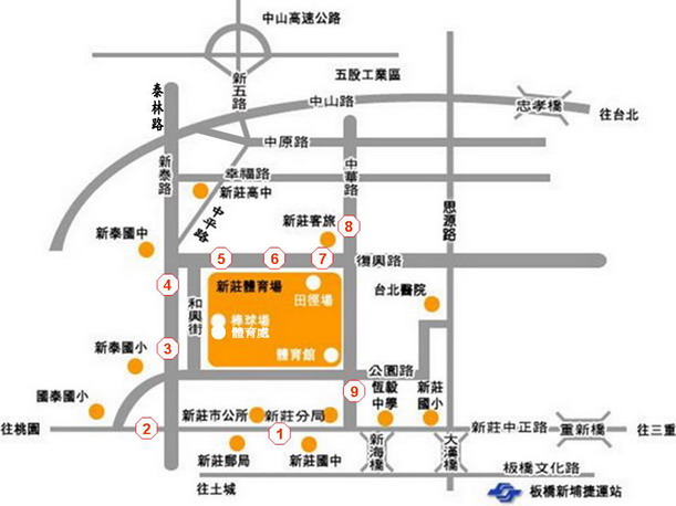 新莊體育館，地圖