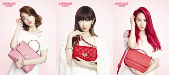 Victoria、Sulli、Krystal LOVCAT 代言照