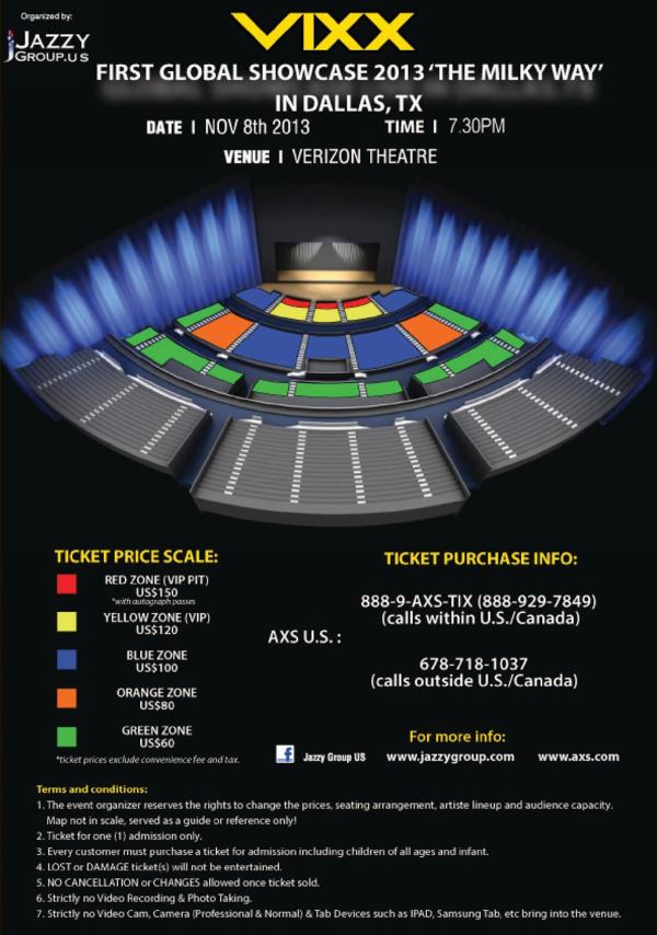 VIXX 世巡 Showcase 德州場座位圖