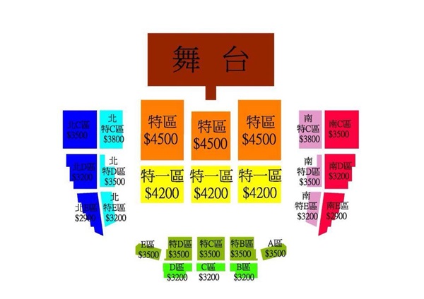 金在中，台北演唱會，座位圖