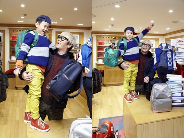 尹民秀,尹厚父子逛街去!