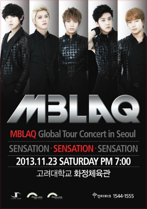 MBLAQ 首爾 Sensation 演唱會海報