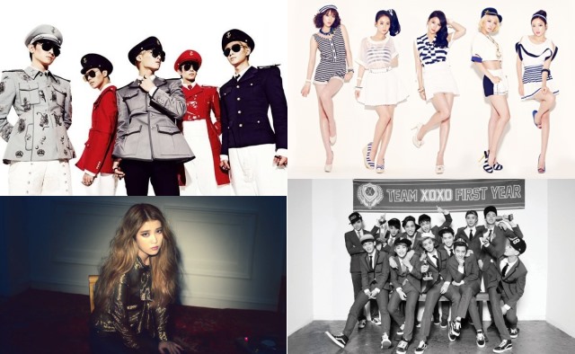 SHINee、Kara、EXO、IU