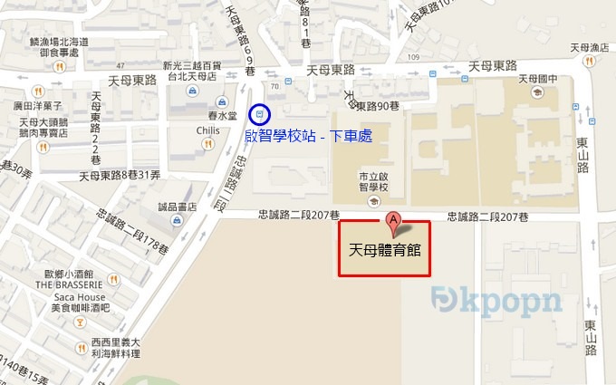 台北市立大學 - 天母校區體育館 - 地圖