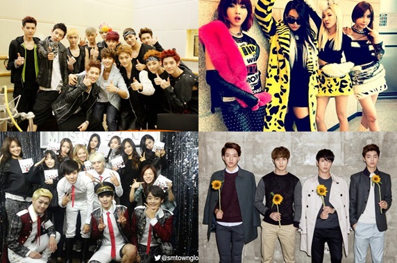少女時代、EXO、SHINee、2NE1、CNBLUE