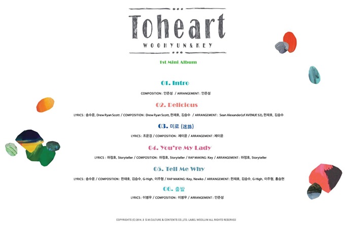 Toheart 首張迷你專輯曲目 Toheart 首張迷你專輯曲目
