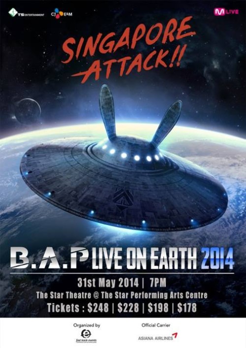 B.A.P "Live On Earth 2014" 新加坡海報 B.A.P "Live On Earth 2014" 新加坡海報