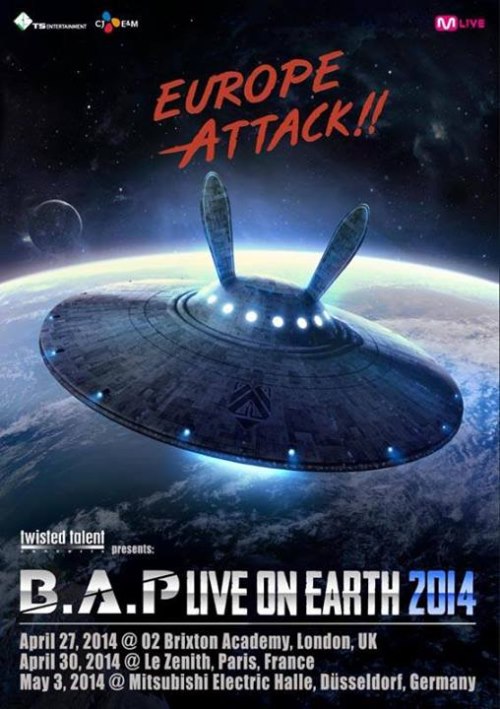 B.A.P "Live on Earth 2014" 歐巡海報 B.A.P "Live on Earth 2014" 歐巡海報