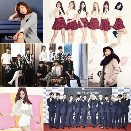 烋星 (孝盛)、ZE:A 帝國之子、G.Na、EXO 等