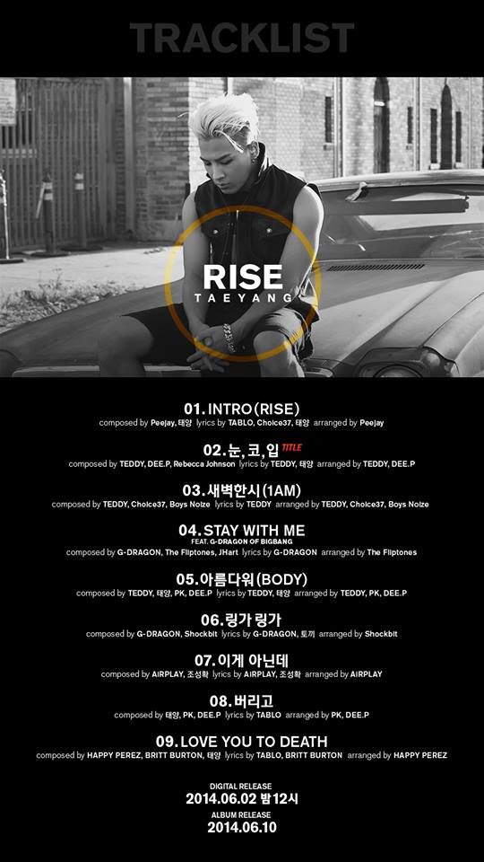 太陽 「RISE」曲目 太陽 「RISE」曲目