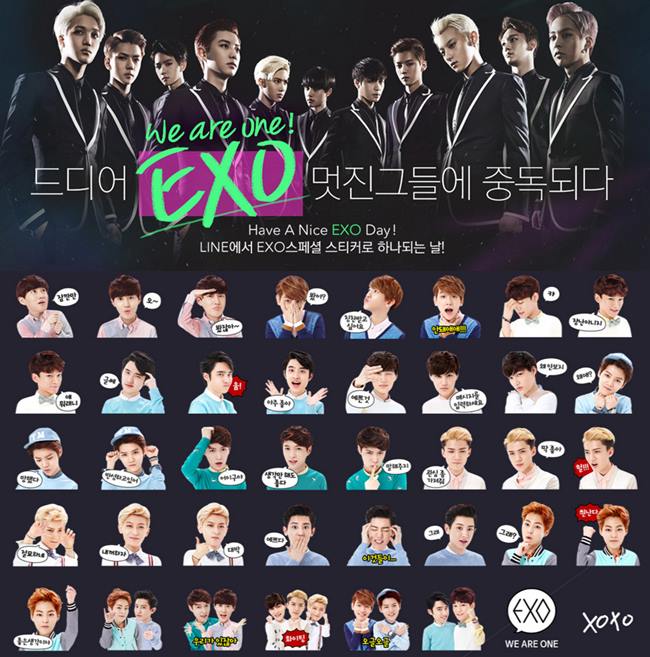 《LINE X EXO 中毒日》貼圖