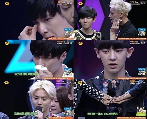 EXO《快樂大本營》落淚 EXO《快樂大本營》落淚