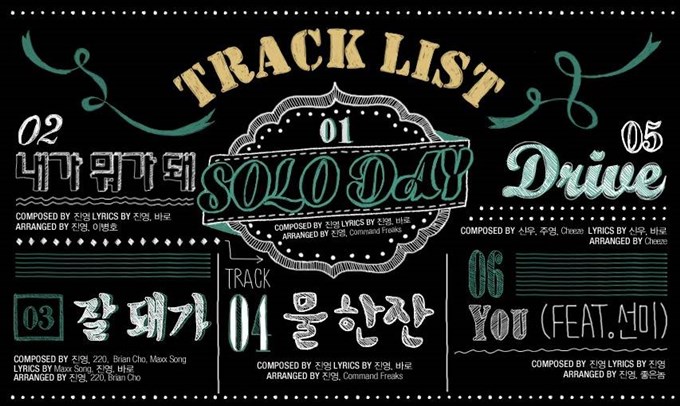 B1A4 "SOLO DAY" 曲目