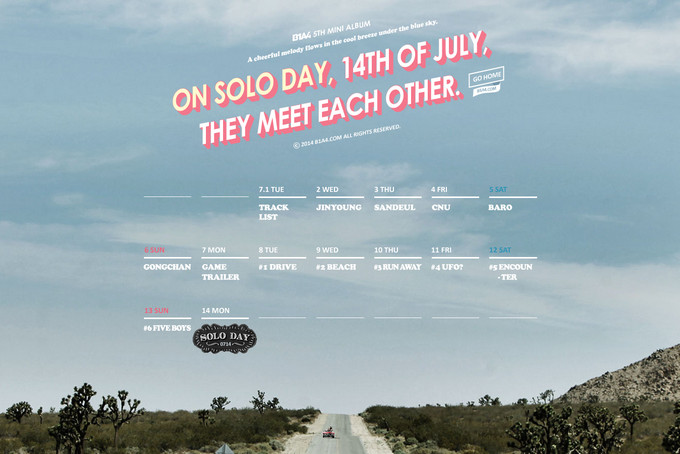 B1A4 "SOLO DAY" 時間表