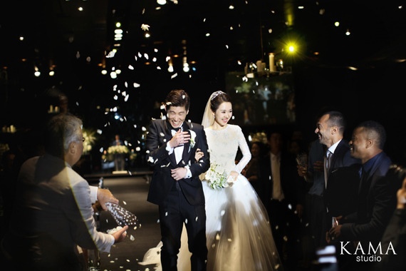 朴智星、金敏智 婚紗 