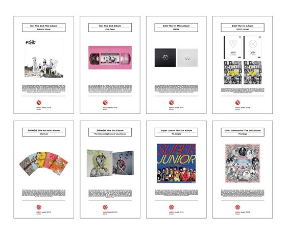f(x)、EXO、Super Junior、SHINee 紅點設計大獎