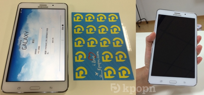 Samsung Galaxy Tab4：Kpopn 明信片 & 手拿大小比對