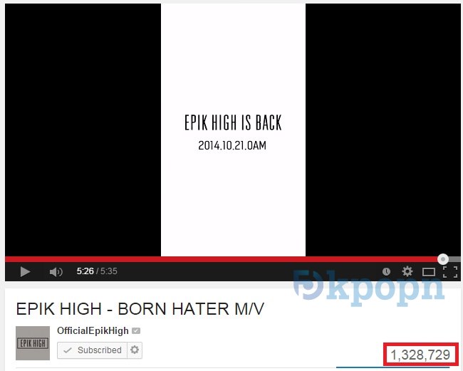 EPIK HIGH 《BORN HATER》破百萬