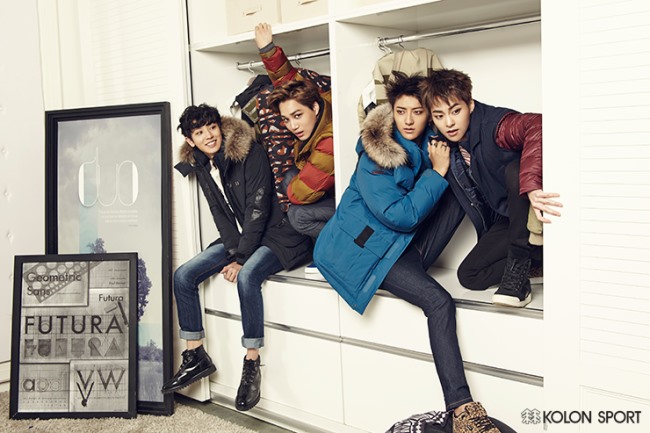 EXO 的 KOLON SPORT 畫報：Chan Yeol、XIUMIN、TAO、KAI