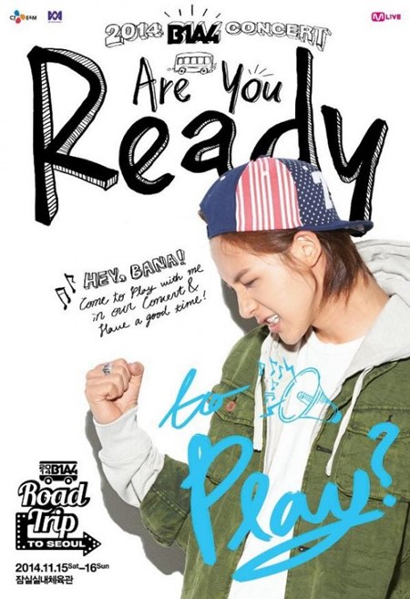 CNU '2014 B1A4 Road Trip to Seoul - READY?' 首爾場海報
