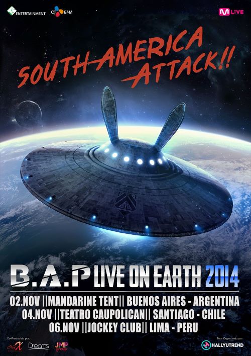 B.A.P "LIVE ON EARTH 2014" 南美海報 B.A.P "LIVE ON EARTH 2014" 南美海報