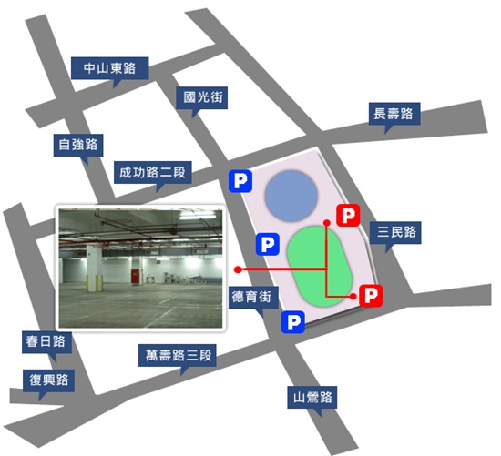 桃園縣立田徑場 停車場位置