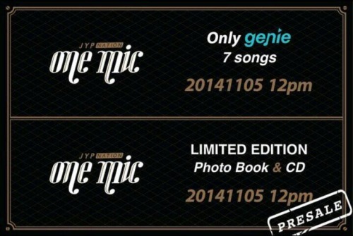 JYP Nation "ONE MIC" 音源、寫真書發行預告照