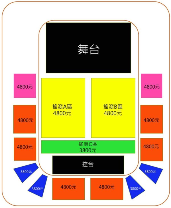 2015 太陽台灣演唱會座位圖