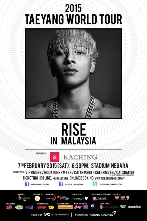 太陽《RISE》馬來西亞場海報 太陽《RISE》馬來西亞場海報