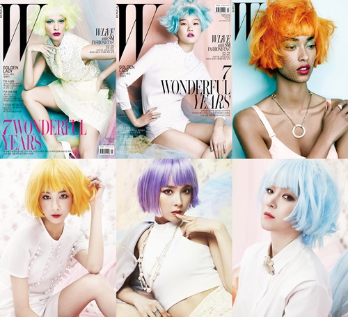 Nine Muses 概念照、W Korea 畫報對比
