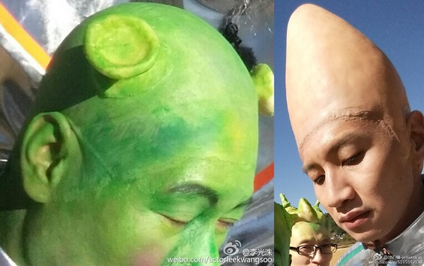 池錫辰、李光洙外星人裝扮