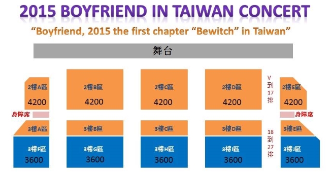 Boy Friend 台灣演唱會座位圖 (新)