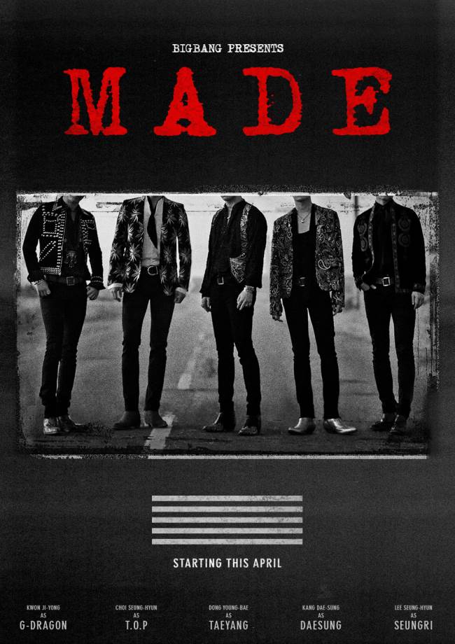 BIGBANG 新專輯名稱《MADE》 BIGBANG 新專輯名稱《MADE》