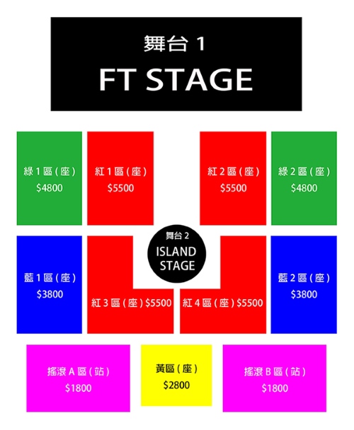 2015 FTIsland《We Will》台灣演唱會座位圖