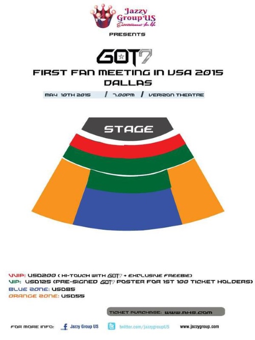 GOT7 美巡座位圖：達拉斯