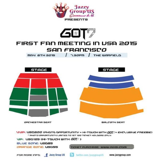 GOT7 美巡座位圖：舊金山