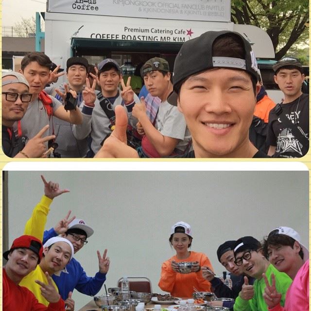 金鐘國與《Running Man》享用應援餐車