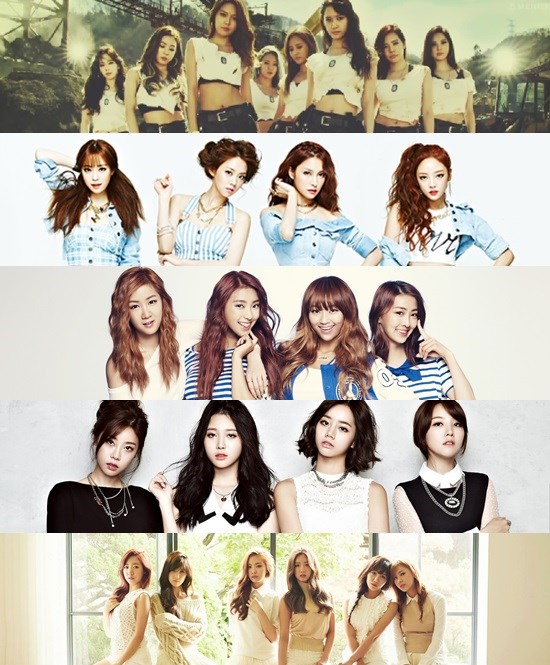 少女時代、KARA、SISTAR、Girl's Day、A Pink 少女時代、KARA、SISTAR、Girl's Day、A Pink