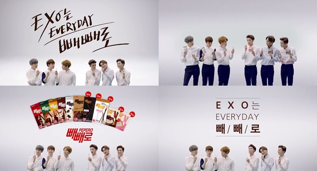 EXO-K 的 Pepero 巧克力棒廣告