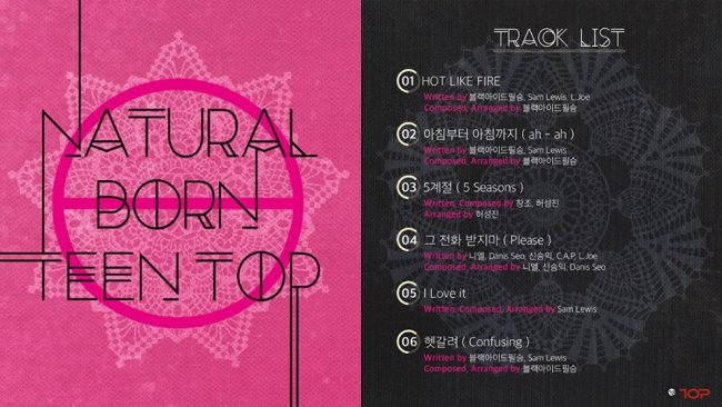 TEEN TOP《NATURAL BORN ‪TEEN TOP》曲目表