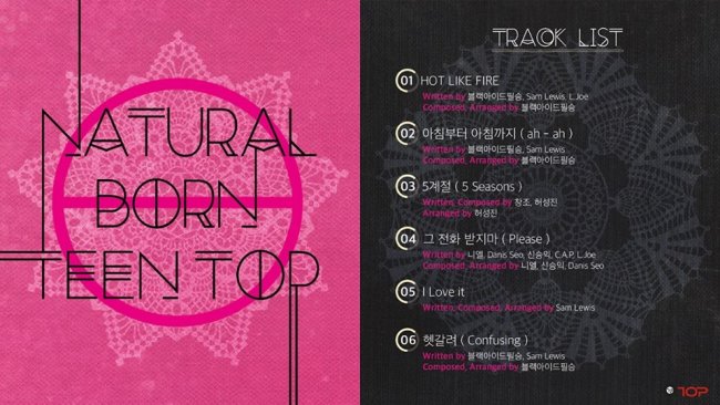 TEEN TOP《NATURAL BORN ‪TEEN TOP》曲目表