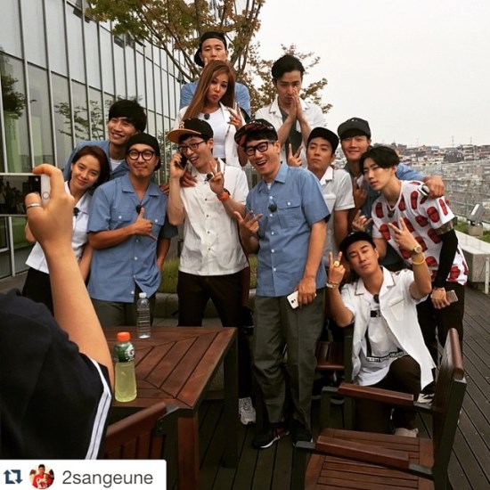 《Running Man》主持人們、殷志源、Verbal Jint、朴宰範、Jessi 與 San E 《Running Man》主持人們、殷志源、Verbal Jint、朴宰範、Jessi 與 San E