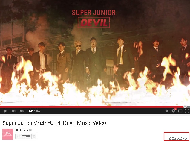 Super Junior《DEVIL》MV 瀏覽破兩百萬