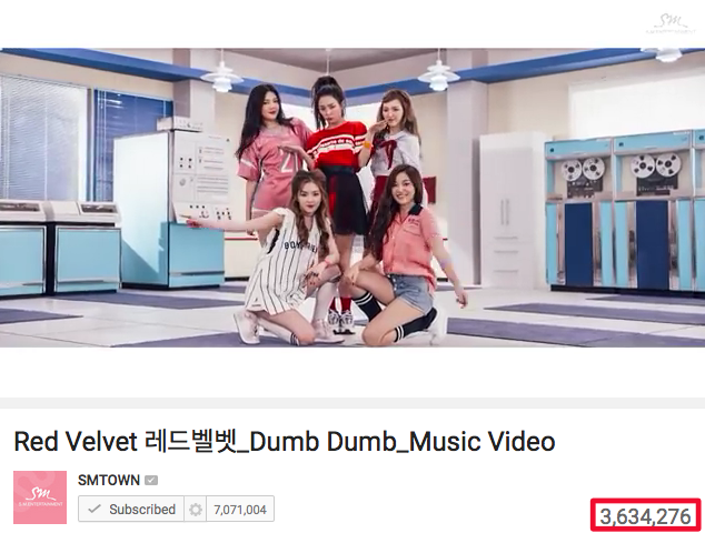 Red Velvet《Dumb Dumb》瀏覽破3百萬 Red Velvet《Dumb Dumb》瀏覽破3百萬