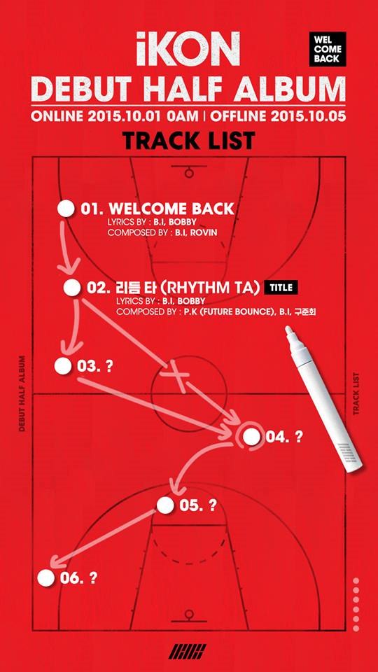 iKON 出道半專輯《WELCOME BACK》主打歌曲目